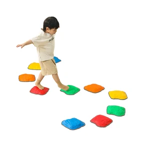 New Trend 6-piece Stackable rainbow Stepping Stone Kids Play Plastic Balance Exercise Toy Sensory Integration Training Equipment