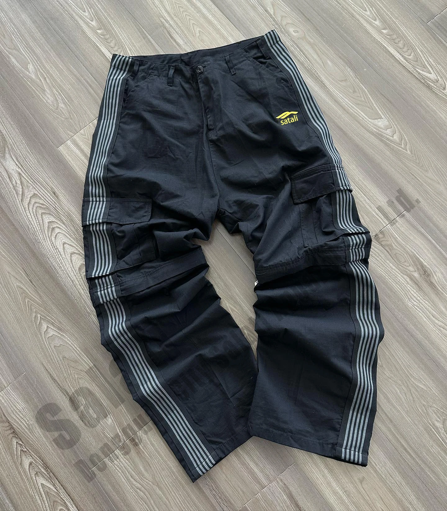 Custom Casual Track Jogger Men Pant Button Trousers Cotton Tearaway Baggy Loose Straight Leg Streetwear Flare Sweatpants Unisex gallery 8