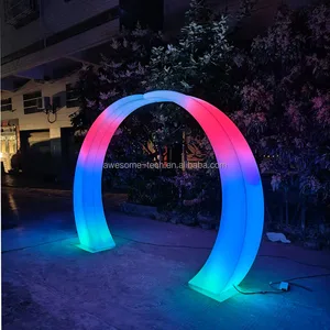 LED Arch Light with Multi-Color RGB Lighting Electric Power Supply IP65 Rating for Garden Party Decorations Plastic Semi Circle