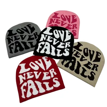 Best Price Low Moq Custom Logo Jacquard Beanie Manufacturers  All Over Print Beanie Fold Cuffless Winter Skull Knitted Hat
