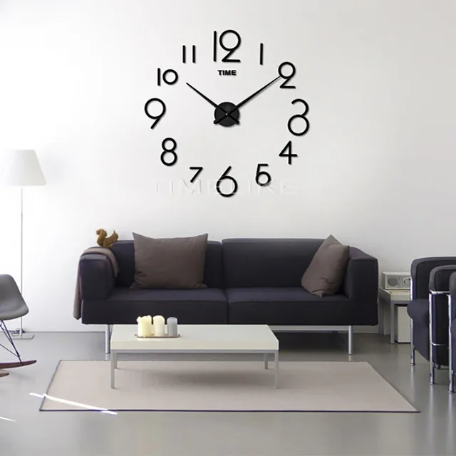 Metalate Sticker Frameless Digital 3d Diy Mounted Wall Art Clock