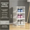 3 Tier Integrated Foldable Shoe Rack  White