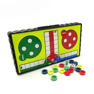 EPT Wholesale Cheap Chess Toy Ludo Board Game Set Boards Folding Ludo Game Board With Showing Box for Kids