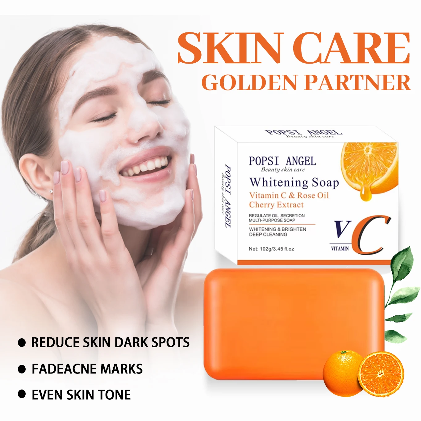 Customizable VITAMIN C WHITENING Moisture Turmeric Soaps Kojic ANTI-AGING  Fade Fine Lines Black Spots Body Mousse Solid Soap, image size:1364x1364