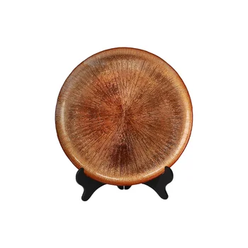 Modern Luxury Glass Dinner Plates Gold Patterned Trim Customizable Glass Tray  Wedding Parties New Wedding Party Pack Dish