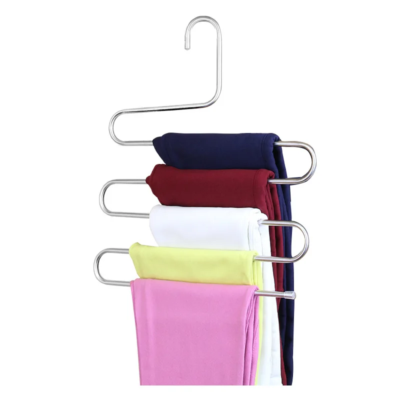 5 Schichten Edelstahl Kleiderbgel S-Form Hosen Aufbewahrung bgel Kleidung  Aufbewahrung regal Mehr schicht iger Aufbewahrung stuch Kleiderbgel