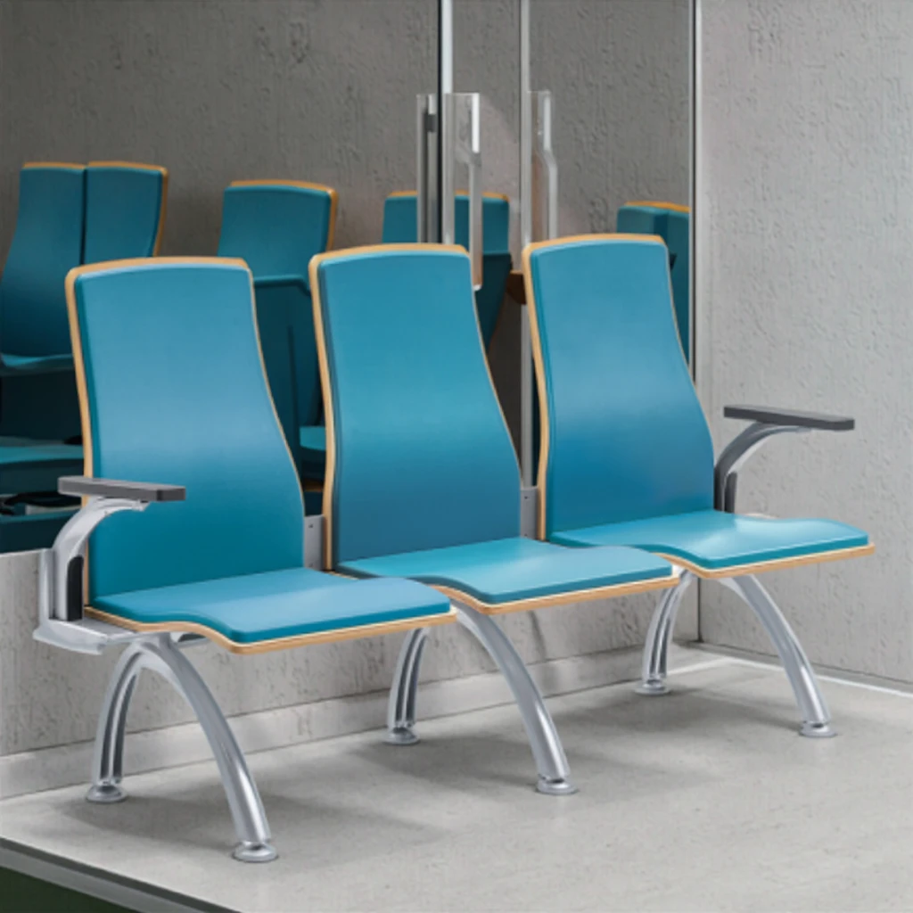 Premium Modern Steel Frame Hospital Chairs with PU Padded Back Support for VIP Lounges 5
