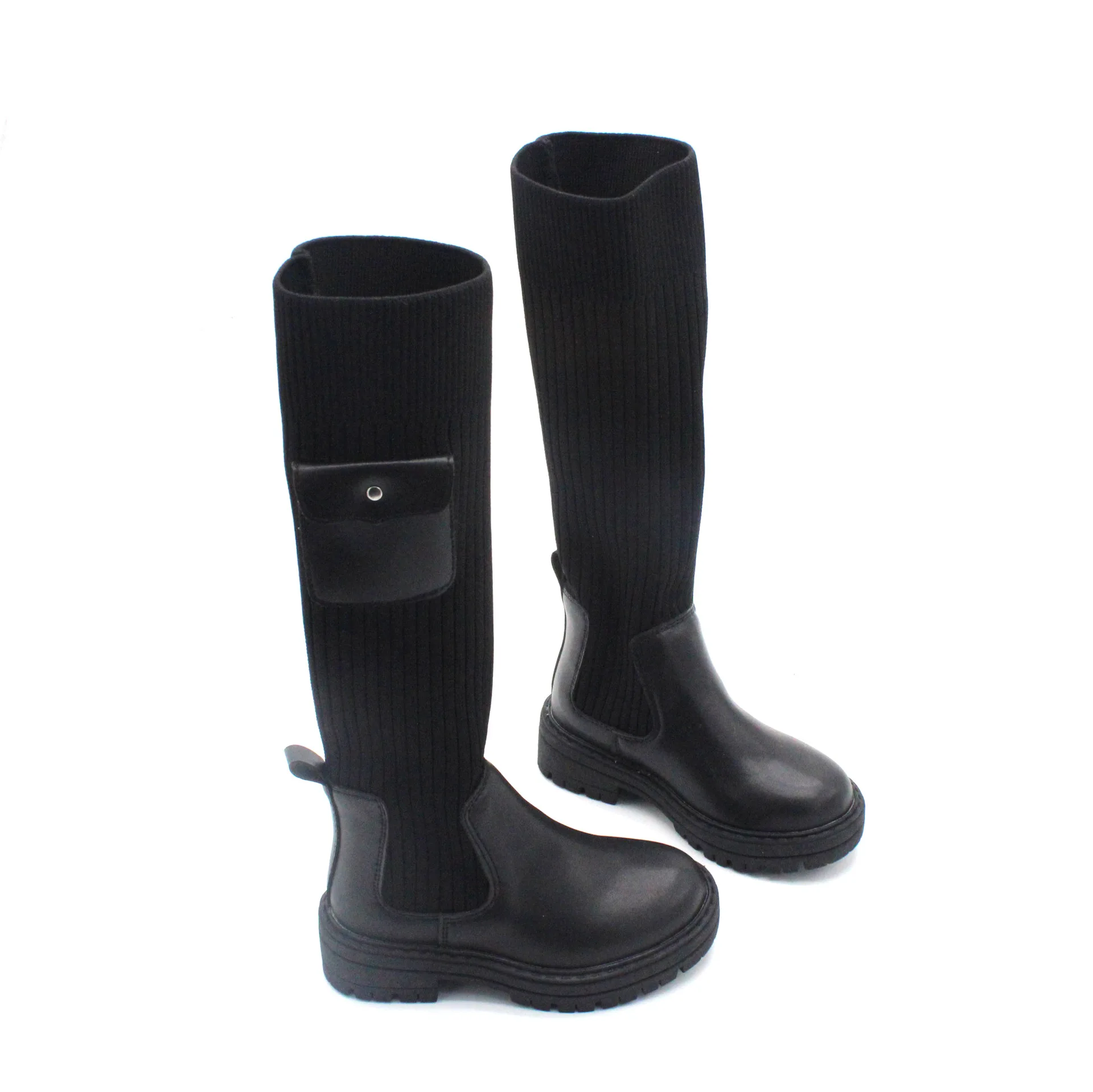 2022 Autumn Kids Neon Items Long Boots Knitted Boots Elastic Socks High