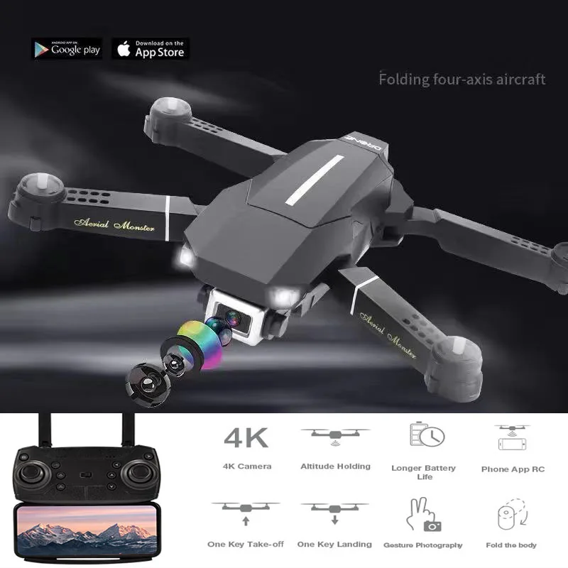 Мини-Квадрокоптер LUCUN складной 4K 1080P HD с камерой Wi-Fi