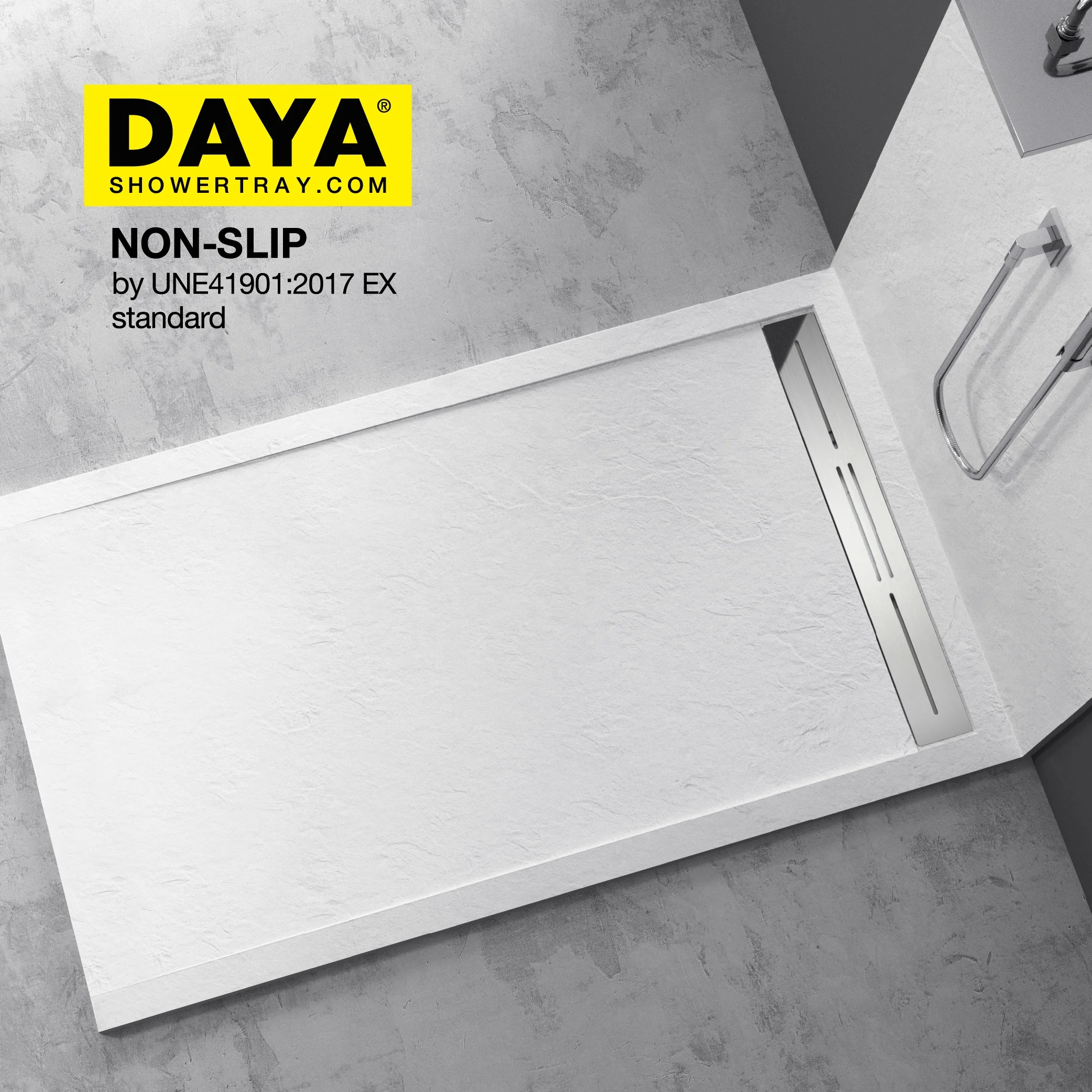 square white color bathroom solid surface shower tray pan for shower room artificial cast stone resin shower enclosure