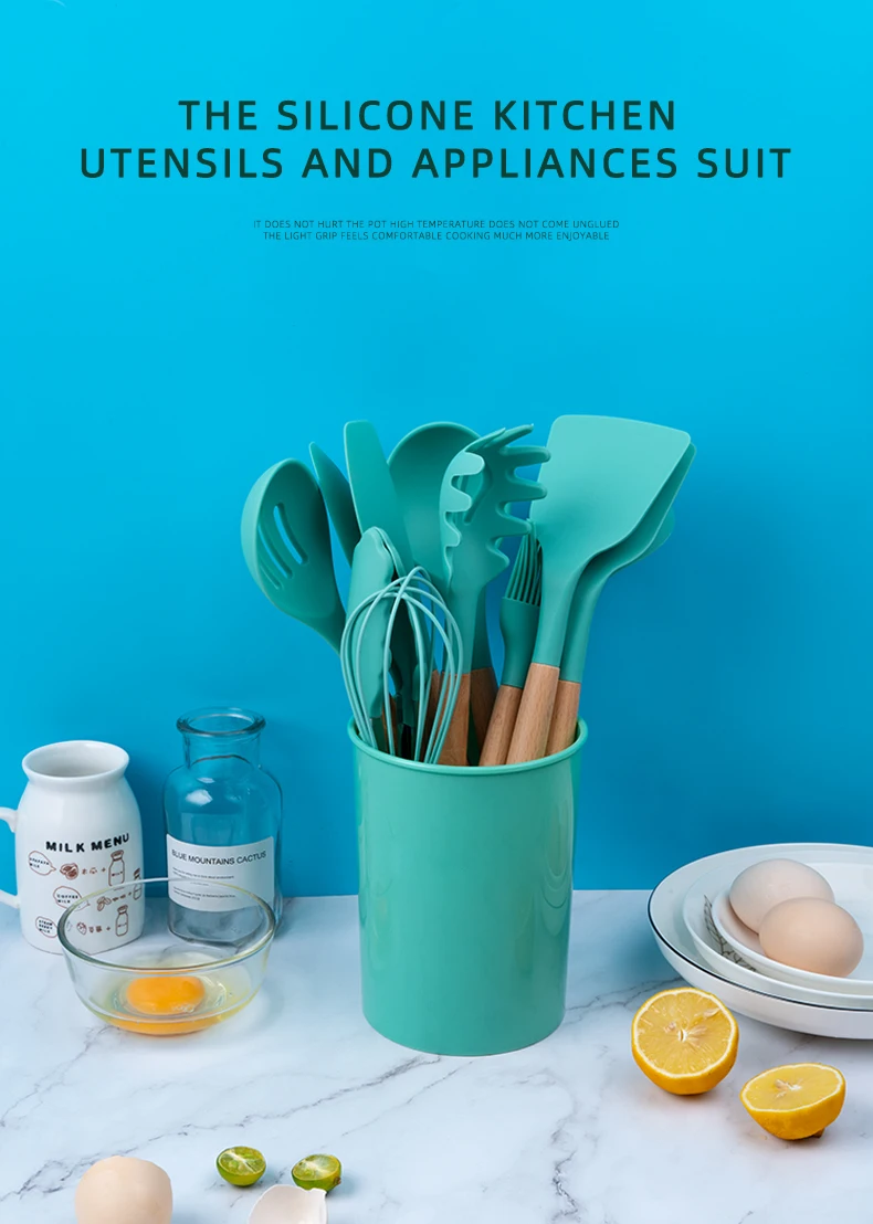 Silicone Cooking Utensil Set 12 Pcs Nonstick Silicone Kitchen Utensils