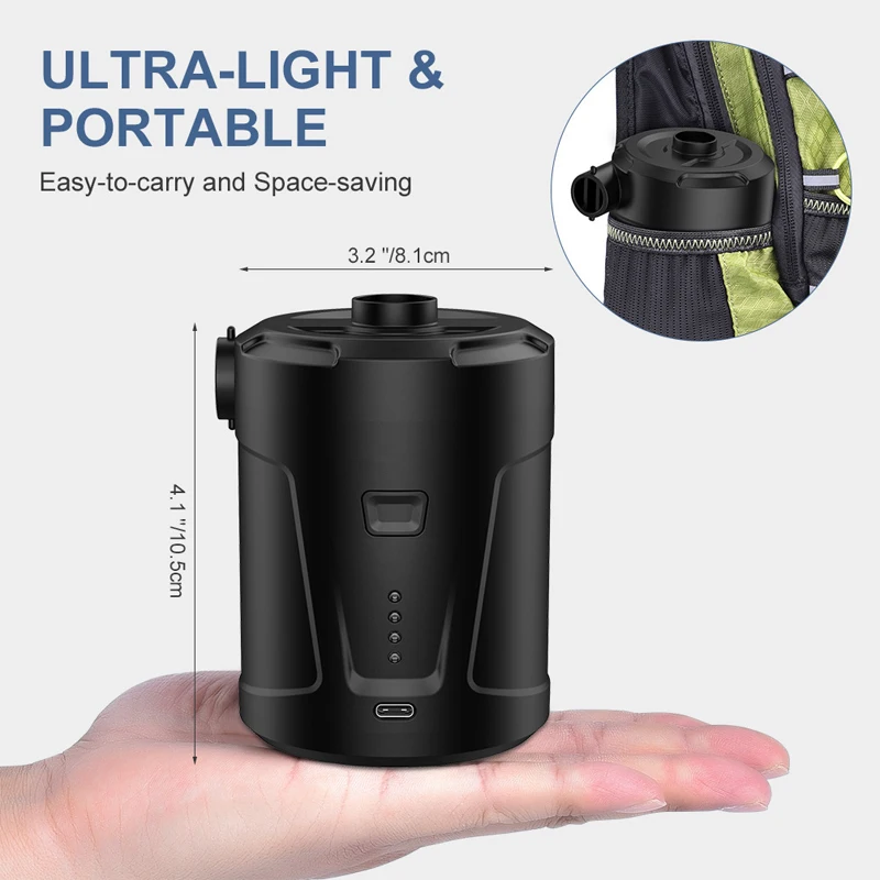Wireless Air Pump Charging Built-In Power Supply USB Quick Pump Air Cushion Swimming Ring Inflatable Sofa Outdoor Electric Pump - view 6
