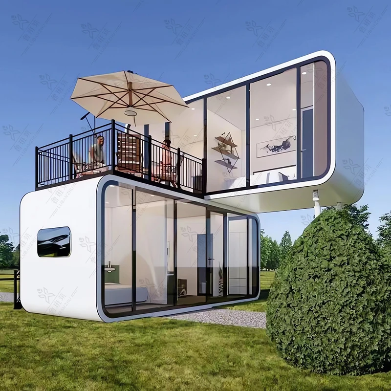 Customized Space Capsule Container Mobile Room Villa Prefab Mobile Modular Home Container 2 Floors