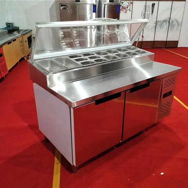 Refrigerated Sandwich Prep Table - Stainless Steel 2-Door Salad