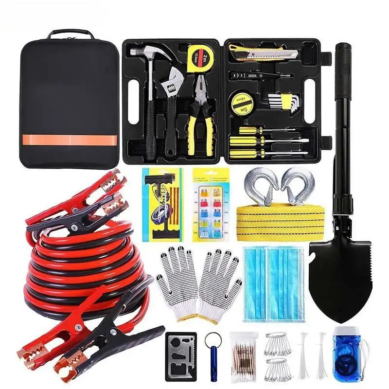 Car Safety Kit Trailer with Folding Survival Shovel Emergency Aid ...
