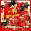 JT-XN11-Set di Capodanno-Confezione di Carta-Punti di Colla-Catena per Palloncini