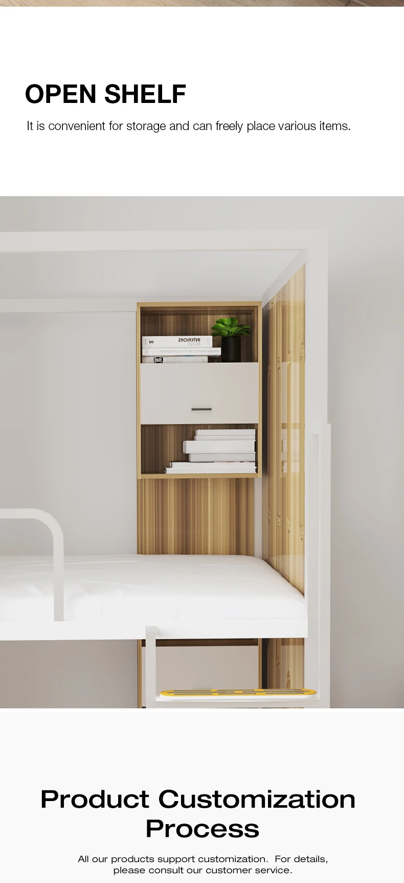 product double layer durable eco friendly space capsule dormitory bunk bed iron metal frame school apartment furniture-6