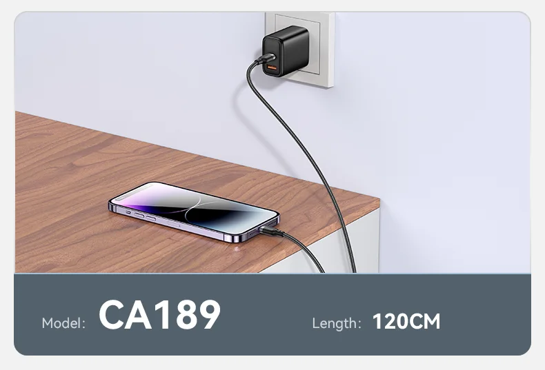 Yesido CA189 1.2M PD 27W charge rapide type-c vers IP Max avec câble de données tressé de transfert de données 480Mbps