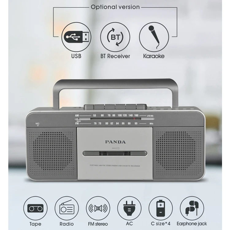 Wholesale Custom clear Cheap Old Classic Vintage Tape Recorder Audio Boombox Cassette Deck Portable Am Fm Radio Cassette Player