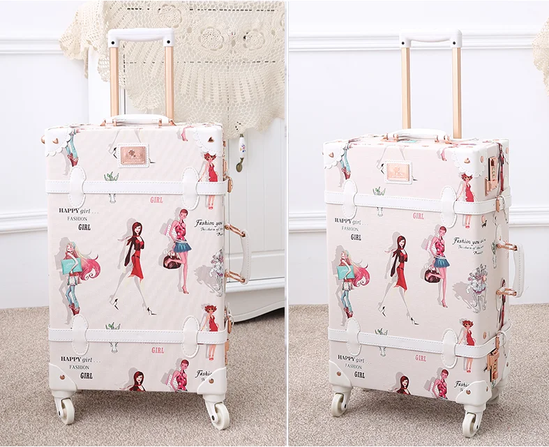 Wholesale New Style Pu Leather Vintage Suitcase Sets Rolling Trunk Luggage  Trolley Case Bag Retro Suitcase Luggage For Girls From m.