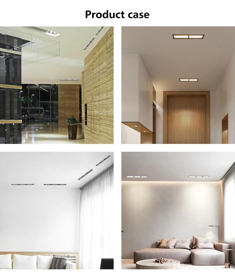 Wide Beam Angle Blade Black White Grey Tri Light Color SMD Office 10W 20W 30W Led Linear Down Light