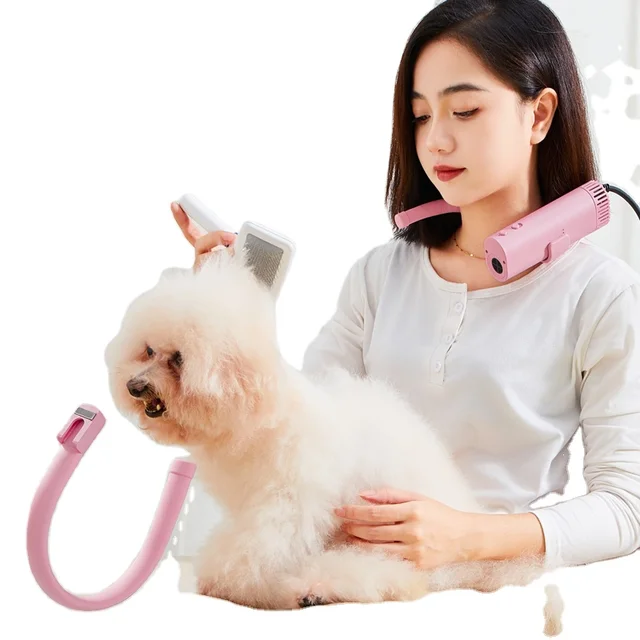 Dog hair dryer with holder high power silent hair blowing artifact large and small pet water blower special for dogs