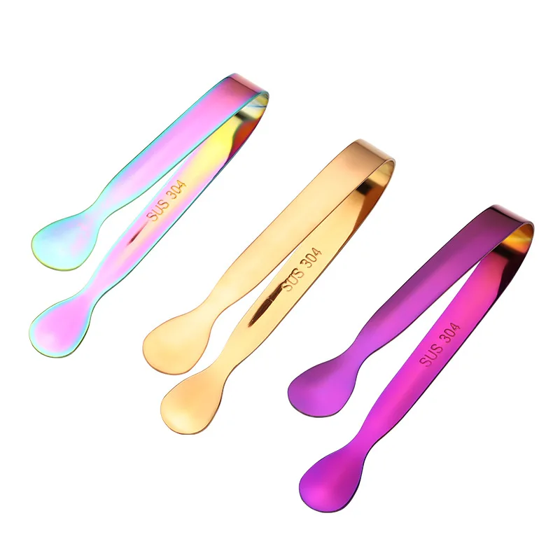 Щипцы для льда из нержавеющей стали золотой сахар щипцы мини-металлические кухонные общественного питания чайный бар аксессуары