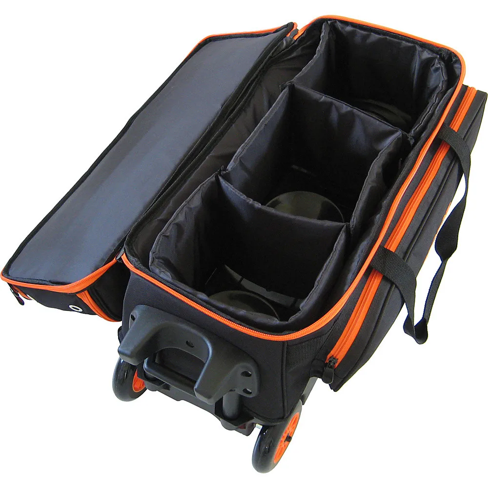 Source 3-ball bowling roller bag with 2 big wheels on m.