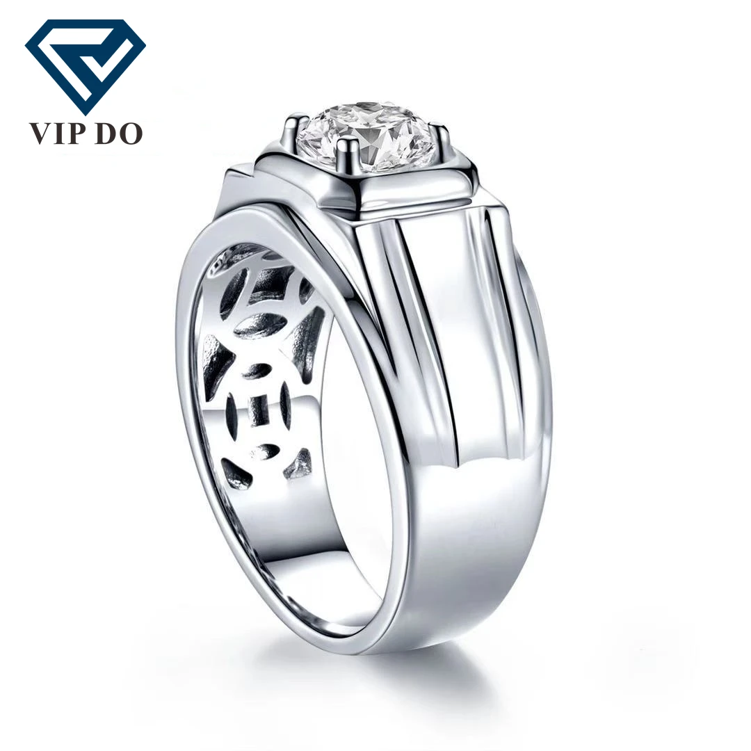 定制18k金AU750实验室钻石D彩色透明3EX切割圆形实验室培养钻石男士戒指4爪方形风格| Alibaba.com