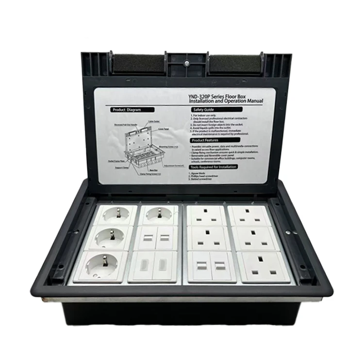 VNX Fashionable Drawer-style Hidden or up with Household USB/UK/EU Standard Socket Waterproof Material Floor Socket Box