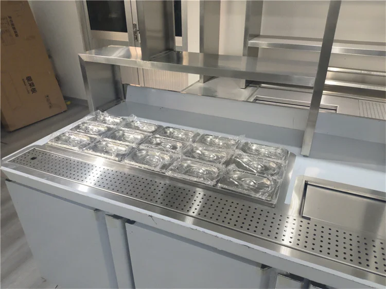 Customized Length Milk Tea Shop Working Table Bubble Tea Counter