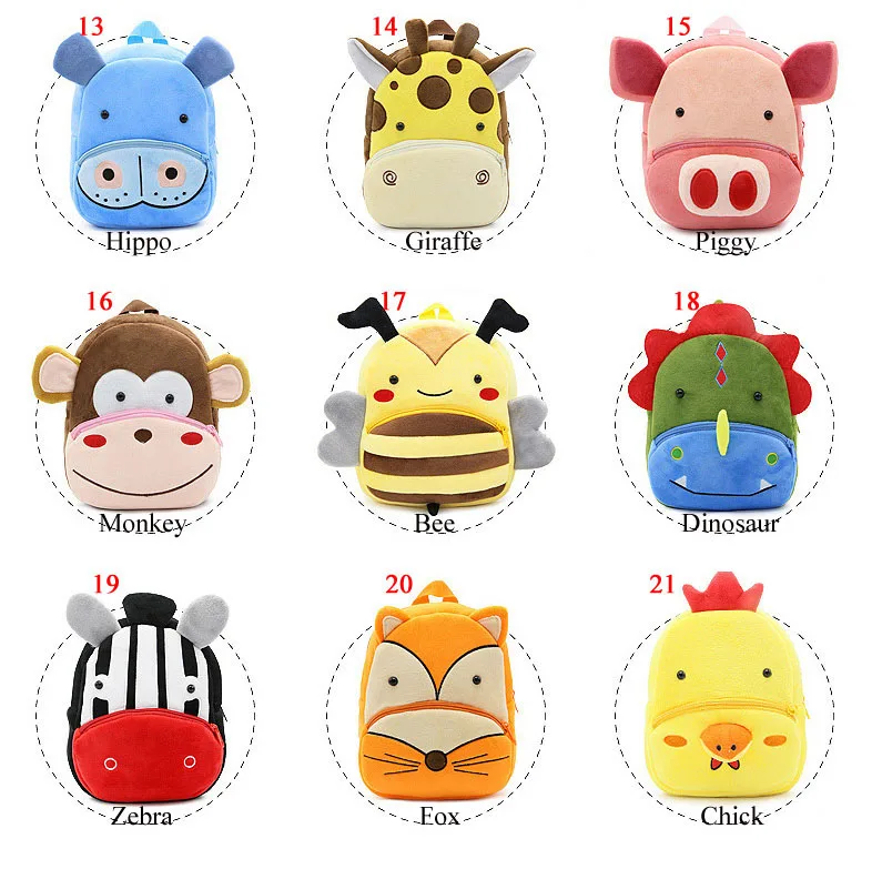 Wholesale Cheap Cute Cartoon School Bag Animal Plush Backpack Children ...