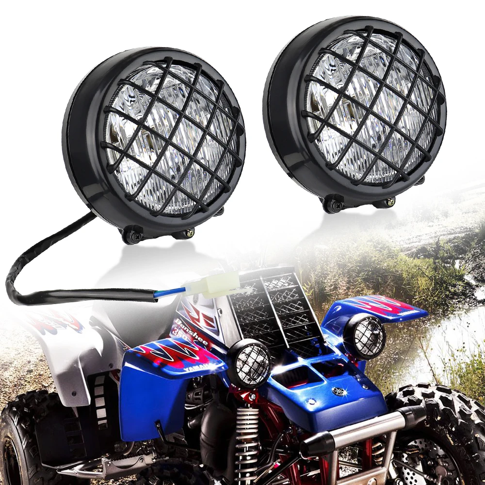 2 x ATV фары для Ya-maha Banshee 350 YFZ350 2002 2003 2004 2005 2006 линзы лампы освещения