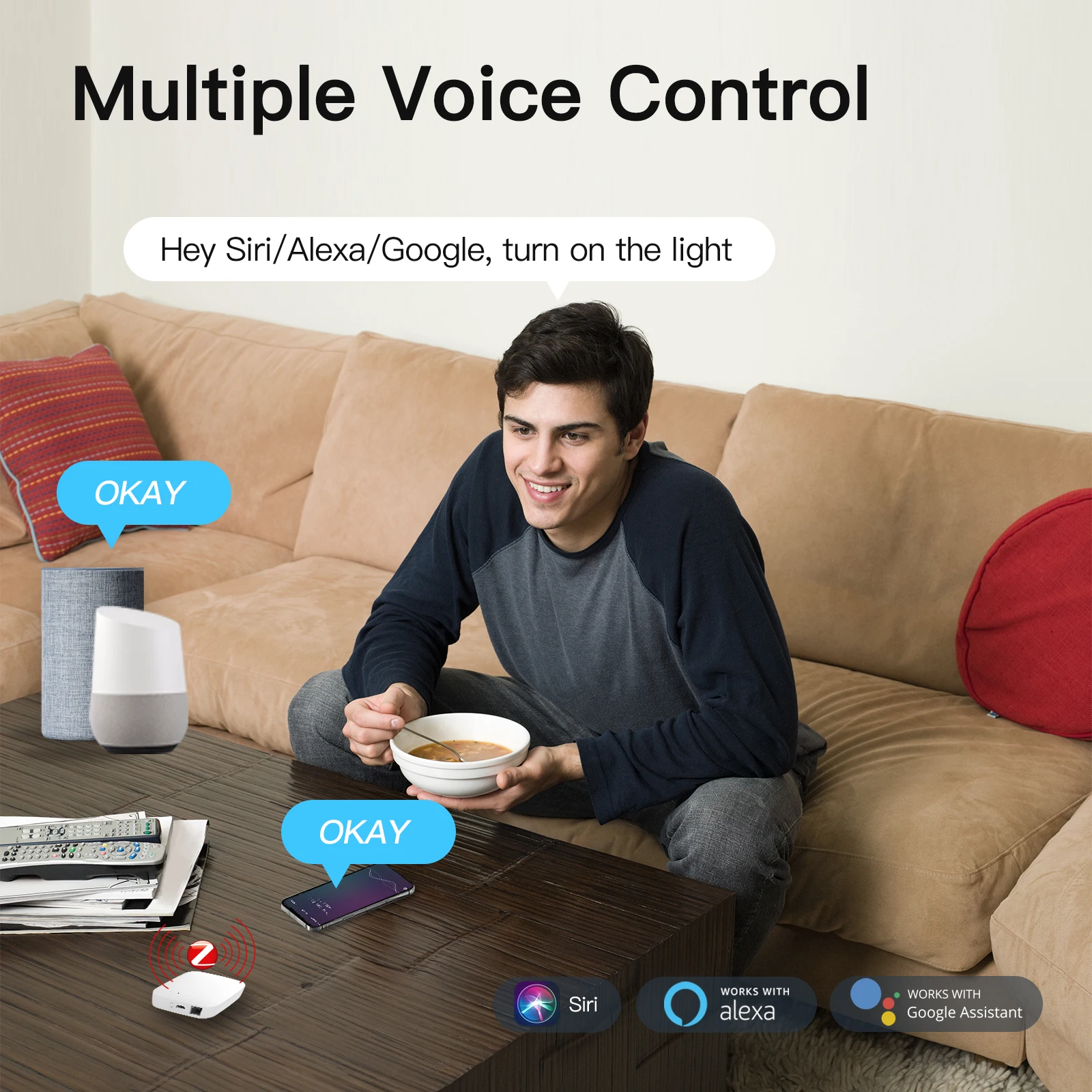 Alexa Google Assistant Homekit Devices Bridge Wireless Tuya App Control Zigbee Gateway Hub