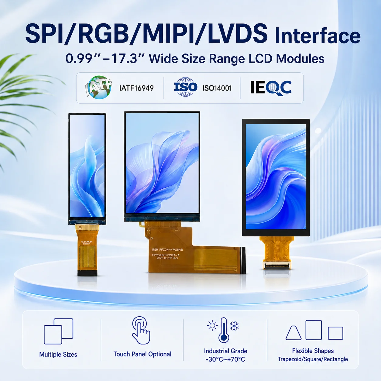 Factory Sales Best Price 7.0'' 8.10'' 8.90'' 9.16'' 9.20'' 9.31'' 9.36'' 9.6'' 10.11'' 10.16 Incn TFT LCD Screen Display Module