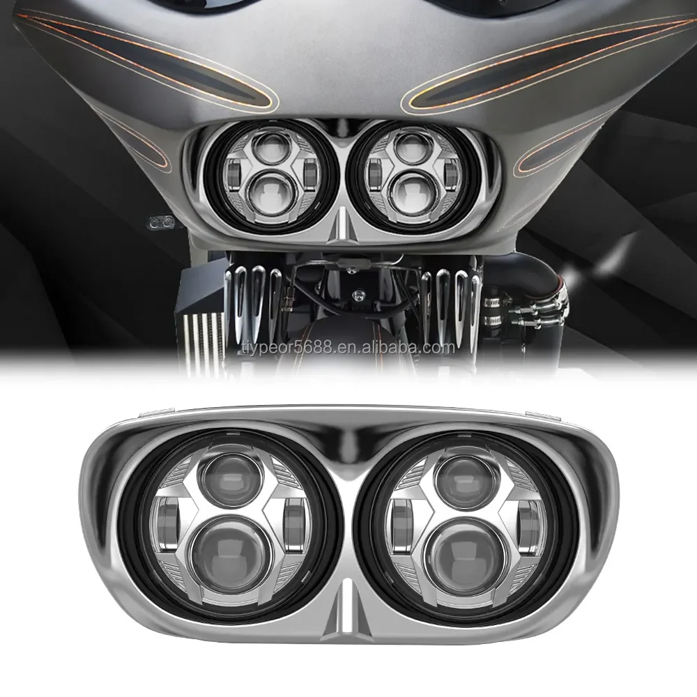 low beam motorcycle headlights for harley road glide 1998 2013 led headlights-2