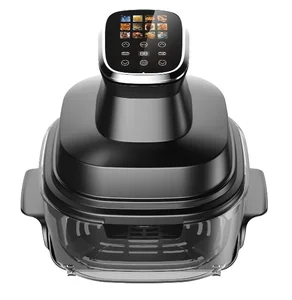 1500W 4L Square Modern Digital Control LED Touch Display Glass Smart Air Fryer with Customized Services Color Screen