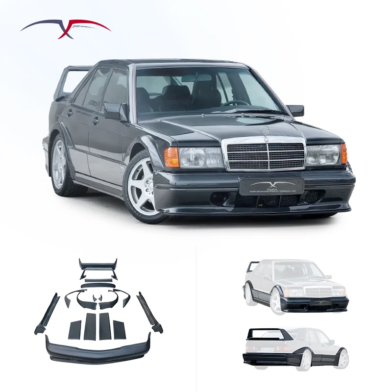 Car Bumper Modification With Front Lip Rear Spoiler Rear Diffuser Side Skirts For Mercedes Benz