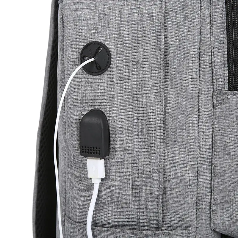 product casual slim anti theft usb charging mens polyester laptop bag business backpack set handbag style high quality polyester-5