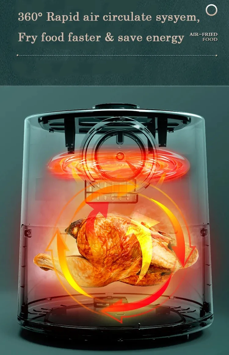 267075 2023 Healthy Air Flyer Fryer Electric Digital Small Air Fryer 3.