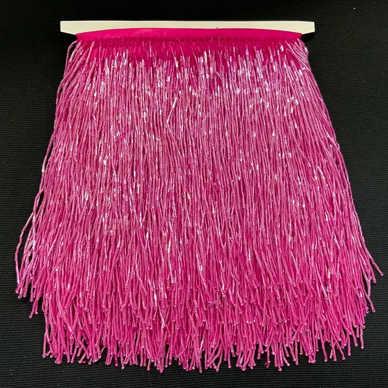 14cm Beaded Fringe Trim Tassel Trims for Dance Costume Haute Couture Dress Trimming Beading Fringe for Clothes