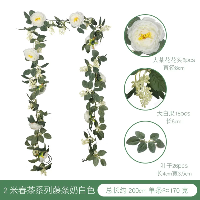 Artificial Rose Vine Flowers with Green Leaves Silk Rose Hanging Vine  Flowers Garland IVY Plants for Home Wedding Party Garden Wall Decoration -  China Artificial Roses Flowers and Eucalyptus Leaf price