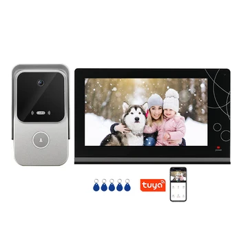 VIDEW Doorbell Camera Video Intercom System with 7 Inch HD Monitor Tuya Smart Night Vision Door Entry System RFID for Villa