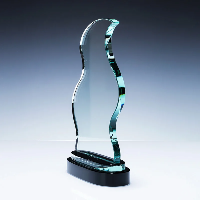 Cheap glass plaque employee recognition awards trophies customized or blank wholesale