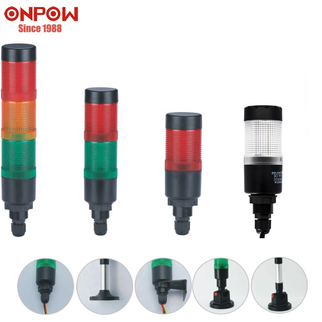 Warning Light Buzzer 55mm Onpow Hbjd55a Series Tricolor Led Continual