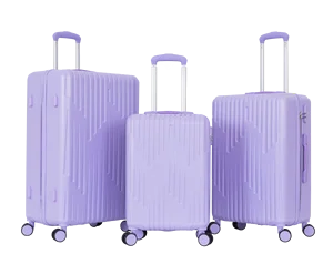 LIGHT PURPLE COLOR LADY STYLE 2026 NEW ARRIVAL 3PCS ABS TRAVEL BAG HGH QUALITY  360 DEGREE WHEELS