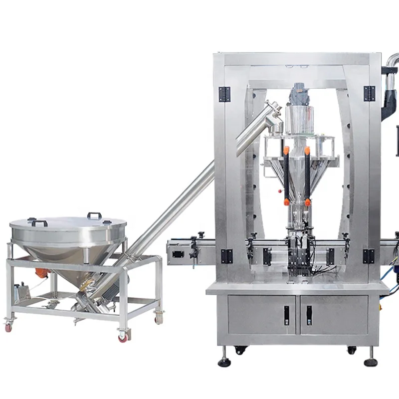 Automatic Auger Filler Spices Chili Coffee Milk Powder Jar Bottle Powder Filling Machine With Screw Conveyor Feeder