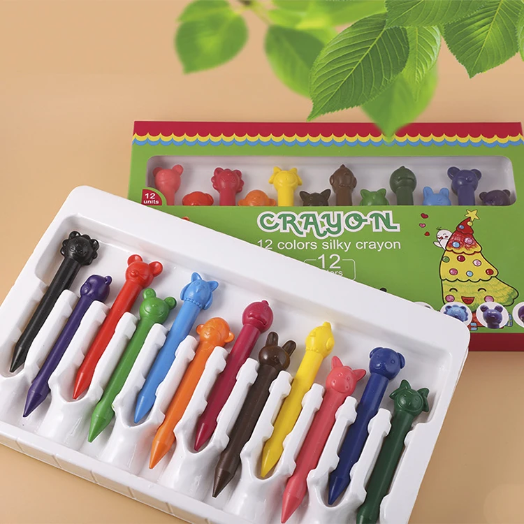 12 шт. милые шелковые мелки в форме животных для детей
