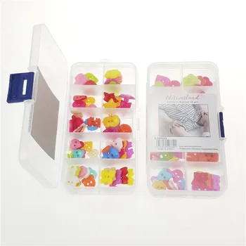 hot-selling 66 pcs flower,bear and heart shapes plastic lovely children buttons
