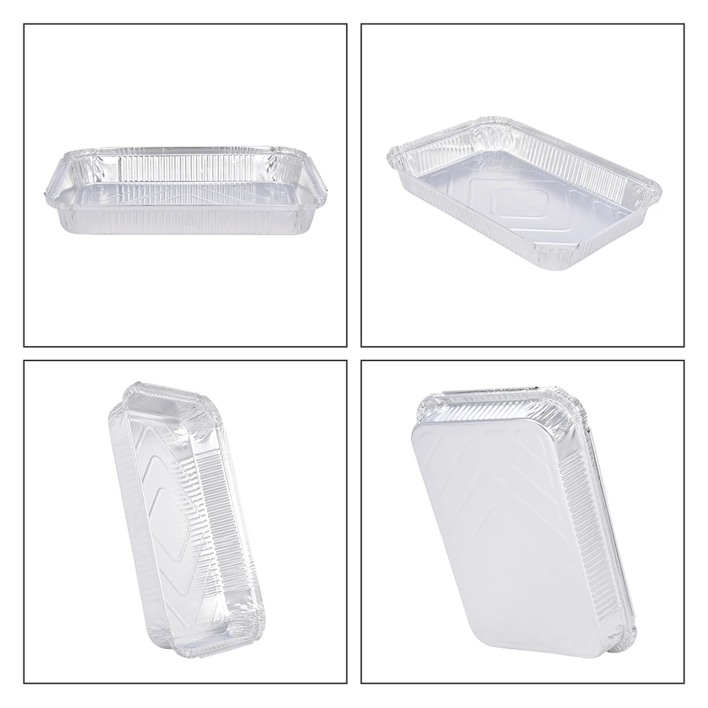 product tia ca66  12 inch square plate hotpot food warmer food storage disposable rectangle aluminum foil container-7